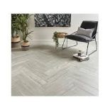 6 x New Packs of Rigid Core Waterproof Premium Herringbone Flooring. (Light Grey) RRP £104.73 per