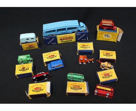 Ten various boxed Matchbox Series model cars including No. 2, 5, 7, 13, 17, 21, 22, 23, 25 and No.2 Accessory pack