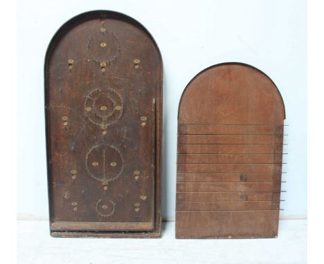 A shove ha'penny board and a bagatelle board. (2)