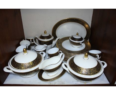 SECTION 5 & 6.  An extensive Minton bone china 'Grandee' pattern tea and dinner service, comprising 12-each cups, saucers, si