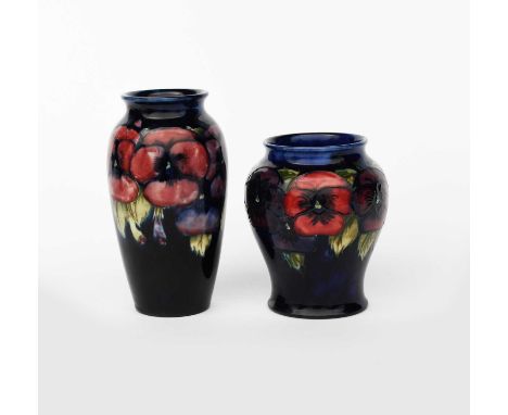 'Pansy' a Moorcroft Pottery vase designed by William Moorcroft, shouldered form, tubeline decorated and painted in shades of 