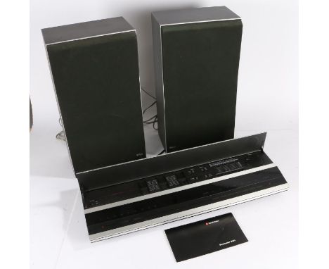 Bang and Olufsen Beomaster 2000 tuner serial number 2925028 with manual together with a pair of Bang and Olufsen Beovox X35 s