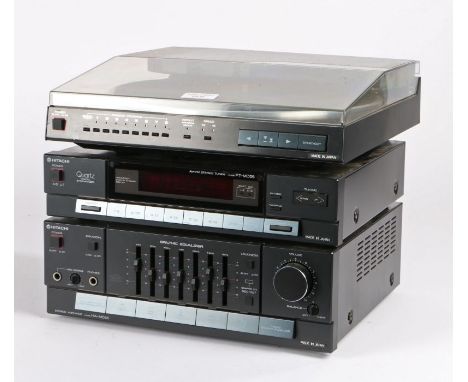 Hitachi HA-MD55 Graphic equalizer stereo amplifier together with a FT-MD55 AM-FM tuner and a HT-MD22 turntable (3)