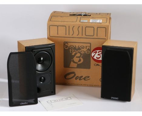 Pair of Mission 731i bookshelf speakers all in original box with manual, serial number 31P002041 (2)
