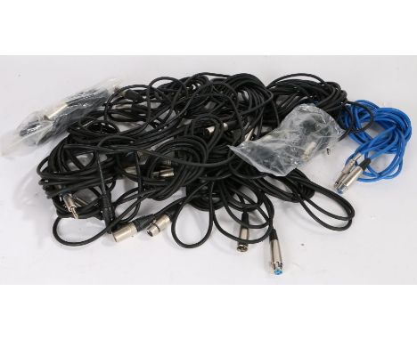 Cables, to include 9 XLR male to female patch cables, 3 TS male to XLR female cables and a TS male to female some Neutrik (13