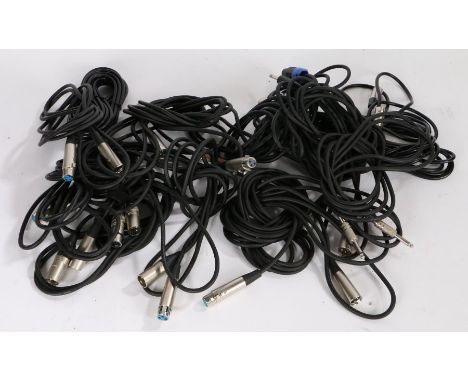 Cables, to include 10 XLR male to female patch cables together with 3 TS male to XLR female cables&nbsp; some Neutrik (13)