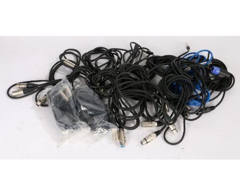 Cables, to include 9 XLR male to female patch cables together with 4 TS male to XLR female cables some Neutrik (13)