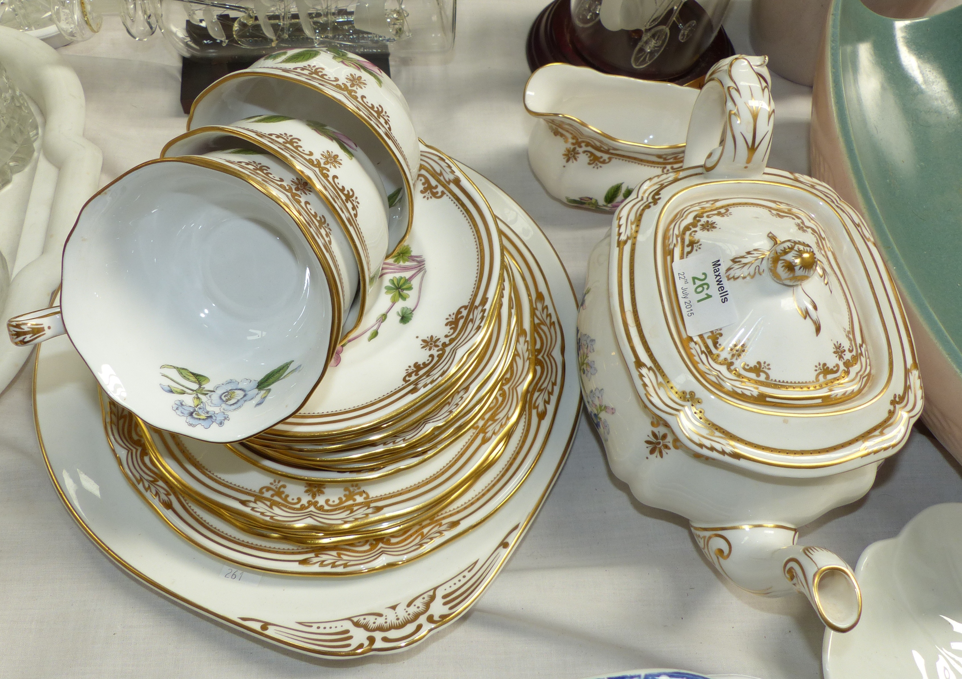 A Spode "Stafford Flowers" 19 piece part tea set