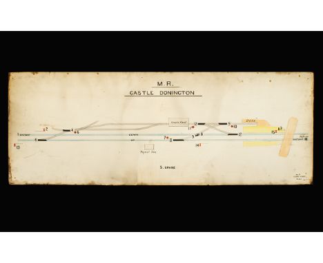 Railway Interest British Rail Original Signal Box Diagram Hand rendered diagram on paper in L.N.E.R style, landscape orientat