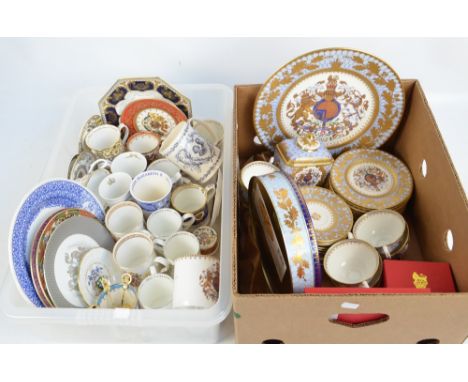 A large quantity of Royal commemorative china including Diamond Jubilee 2012 tea service, limited edition charger, tea caddy,