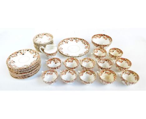 A quantity of Chapman gilt heightened floral patterned teaware numbered 1663, comprising two sandwich plates, jug and bowl, t