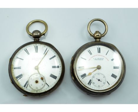 JG GRAVES OF SHEFFIELD; a late 19th century hallmarked silver open faced key wind 'The Express English Lever' pocket watch, t