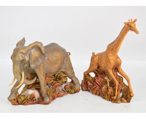 Two boxed limited edition 'From The Earth' ceramic figures by Ann Richmond 'Twigga-Giraffe', no.1926 and 'Ndovu-African Eleph