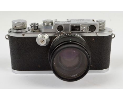 LEICA; a III camera, serial no. 139142, 1934, with Jupiter-8 lens, in associated leather case.