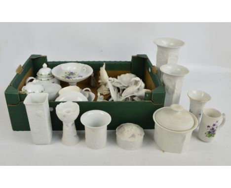 A quantity of predominantly Kaiser ceramics, including various items of tableware in 'Viola' pattern, a candlestick and bowl 