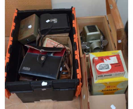 A quantity of photographic equipment including an 8mm Academy Editor, a Diamond film slicer, an Aldis slide projector, etc, a