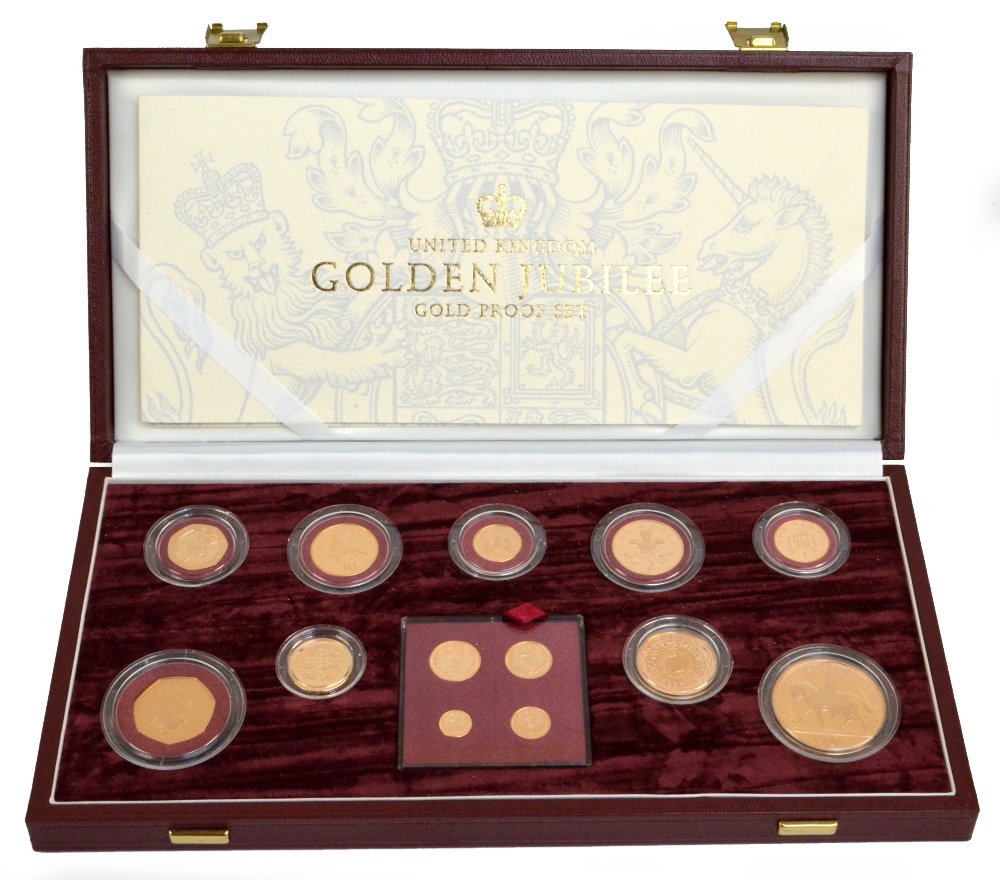 a-cased-2002-golden-jubilee-gold-proof-thirteen-coin-set-with