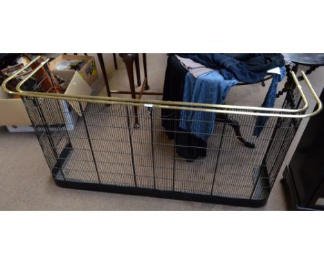 A large 19th century wire work fender with rounded corners, height 76cm, length 170cm.