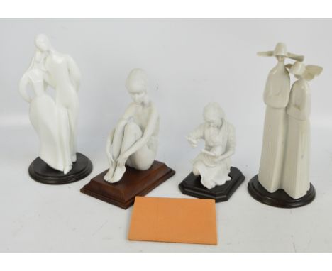 LLADRO; a figure group of two nuns, a Royal Doulton figure group HN2762 'Lovers', a Kaiser figure group 'Mother and Child' li