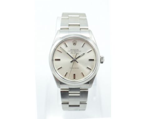 ROLEX; a gentleman's Oyster perpetual stainless Air-King wristwatch, model no.5500/0, diameter excluding winding crown 3.4cm,