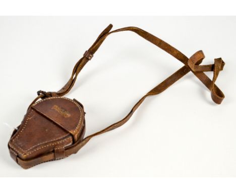 A WWI period pocket compass by J.H. Steward with removable cover, hinged sighting arm and screw base to mount onto a tripod, 