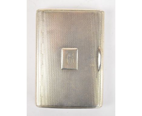 FREDERICK THOMAS BUCKTHORPE; a George V hallmarked silver rectangular snuff box with overall engine turned decoration, centre