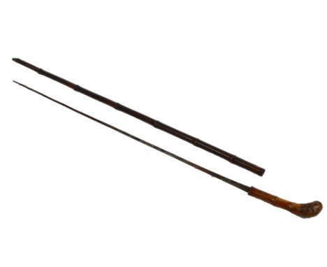A c.1900 bamboo sword stick with Solingen blade, length 87cm.