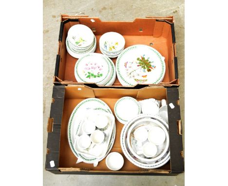 A quantity of Portmeirion Botanic Garden dinner and teaware, comprising eight dinner plates, seven dessert plates, seven side