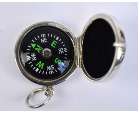 CARRS OF SHEFFIELD LTD; a hallmarked silver cased pendant fob containing a small compass, 925 silver, Sheffield, marked to su