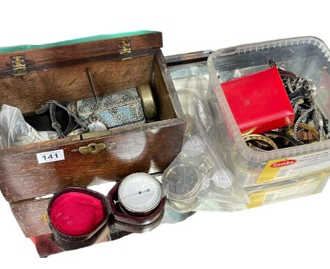 Collection of watches including Georgian silver pocket watch, three silver fob watches, vintage watches, instruments, etc.