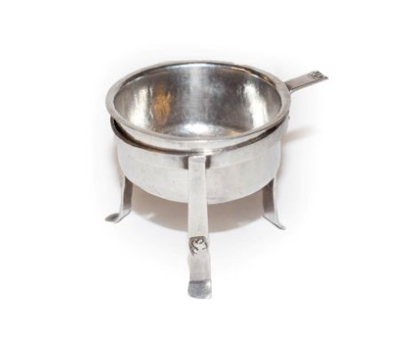 A William and Mary toy miniature silver brazier, by George Manjoy, London, 1693, the circular bowl with three panel feet hand