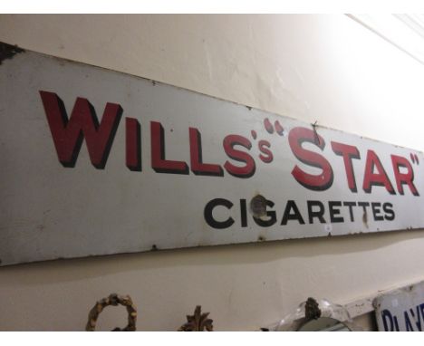 Early 20th Century enamel sign for Wills's Star Cigarettes, another Players Weights Cigarettes and another Empire Lamp Oil