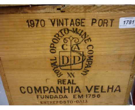 Unopened case, twelve bottles Royal Oporto Wine Co. 1970 vintage Port