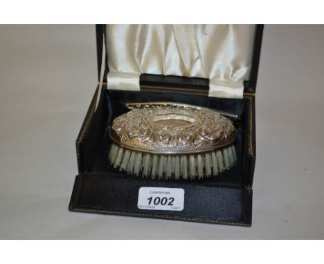 Birmingham silver mounted brush and comb in box