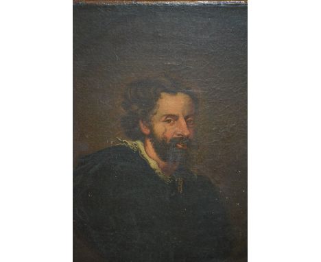 Late 18th or early 19th Century Italian school, oil on canvas, head and shoulder portrait of a gentleman, previously oval mou