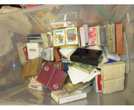 Similar box containing a quantity of mainly advertising playing cards