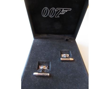 S.T. Dupont, Paris, pair of James Bond 007 cufflinks, each in the form of a bullet with engraved 007 logo in the original fit