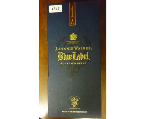 One bottle Johnny Walker blue label Scotch whisky in a presentation box