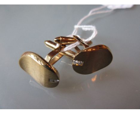 Pair of 9ct gold diamond set cufflinks