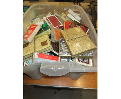Box containing a quantity of mainly advertising playing cards