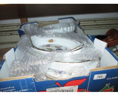 Two boxes containing large quantity of Royal Worcester Evesham pattern dinnerware
