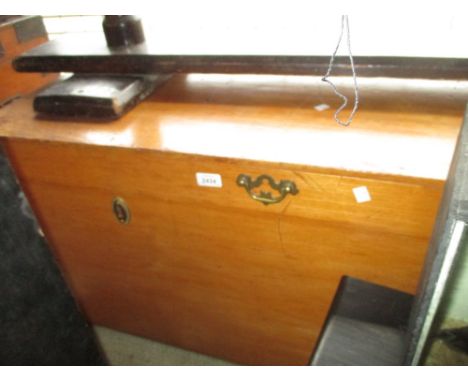 Large camphor wood brass mounted trunk with heavy brass side carrying handles