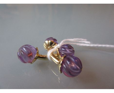 Pair of 18ct gold amethyst set cufflinks