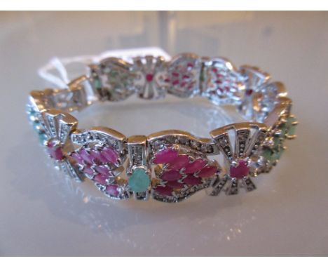 Ruby and emerald set bracelet