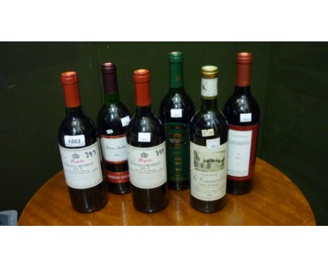 Two bottles Penfolds Rawson's Retreat bin 35, vintage 1996, one bottle Chateau La Commanderie St. Estephe 1985 and three othe