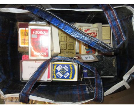 Bag containing a quantity of mainly advertising playing cards