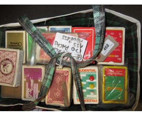 Bag containing a quantity of approximately 150 decks of advertising playing cards