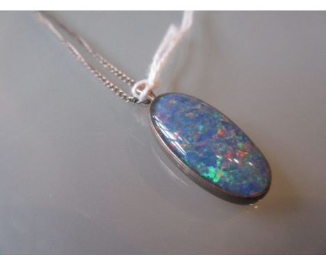 Opal pendant on silver chain