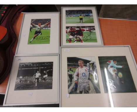 Sir Geoff Hurst, signed 1966 cup final photograph with certificate, together with three similar sporting signed photographs, 