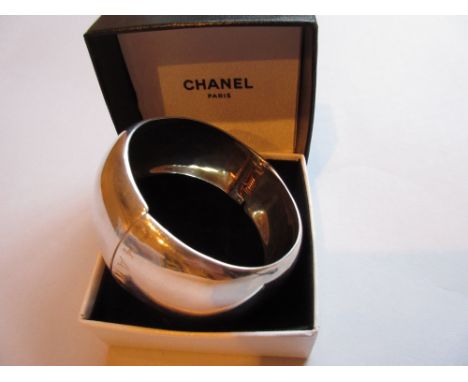 Chanel heavy silver cuff bangle
